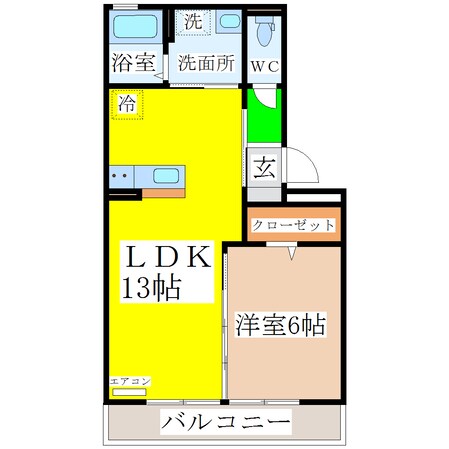 羽犬塚駅 徒歩16分 3階の物件間取画像